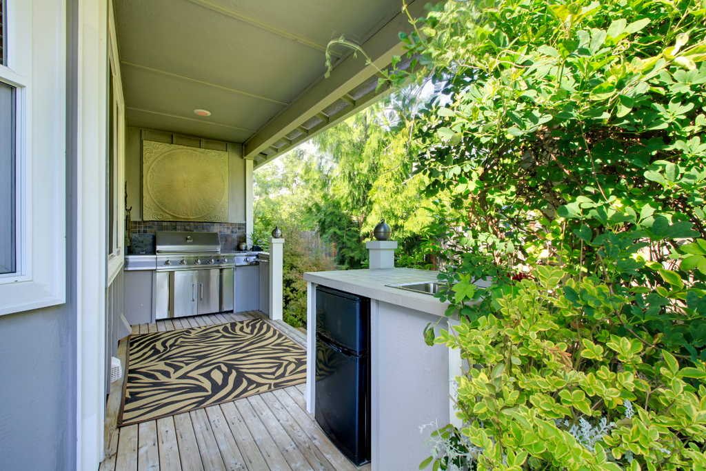 A stylish kitchen runner rugs adding texture and depth to the kitchen floor