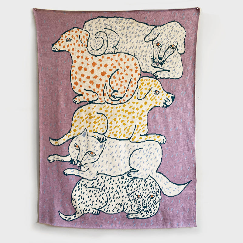 Cat Dog Wool Knit Blanket
