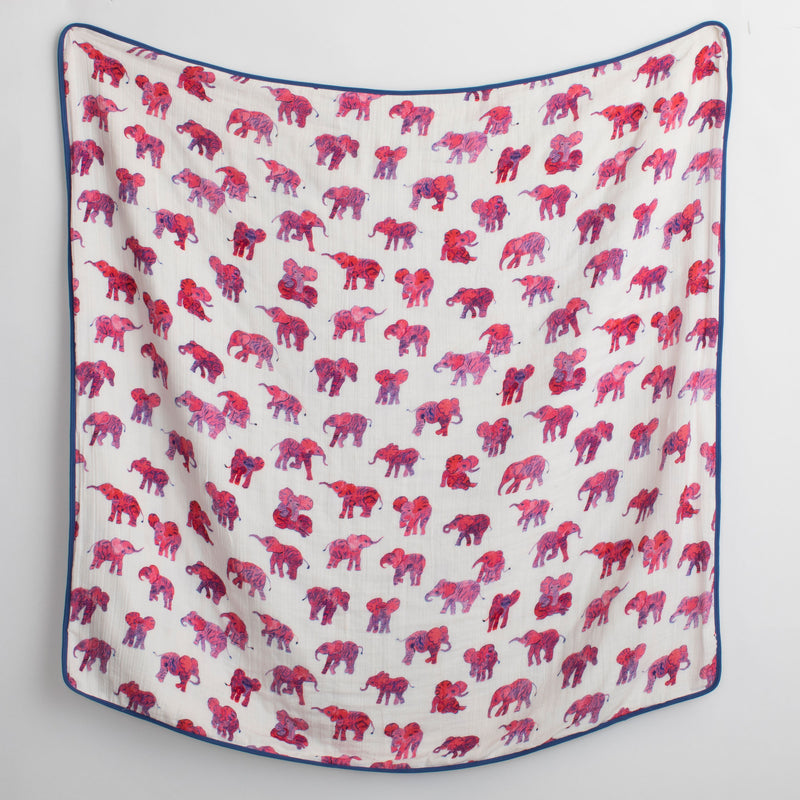 Elephants Hippos and Tapirs Baby Quilt